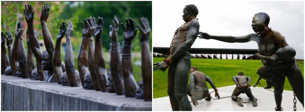 O Memorial Nacional para Justiça e Paz foi inaugurado na cidade de Montgomery, no estado do Alabama, no mesmo local de um antigo depósito onde negros foram escravizados; o museu narrativo usa mídia interativa, escultura, videografia e exposições para imergir os visitantes nas vistas e sons do tráfico doméstico de escravos, o terrorismo racial; sobre o tema, o ativista Douglas Belchior questiona: "Onde estão nossos memoriais? Quando o terror racial no Brasil será pauta nacional?"