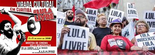 Curitiba, cidade em que o ex-presidente Lula está preso, sedia a Virada Cultural Lula Livre nos dias 2 e 3 de maio, das 10 às 22 horas; as 24 horas de programação ocorrem na Praça Santos Andrade, tradicional palco de manifestações em apoio a movimentos sociais, volta da democracia e liberdade para Lula; o evento acontece junto à Mostra de Cinema pela Democracia e reúne artistas de música, teatro, circo, literatura e performances