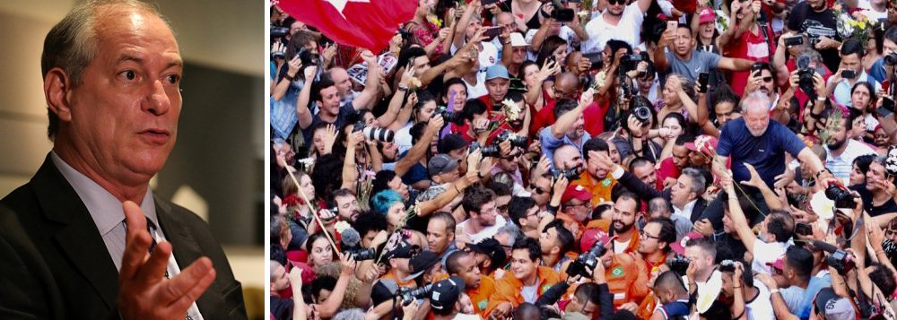 Em declaração a jornalistas no início da noite desta segunda-feira 9, o pré-candidato do PDT à presidência, Ciro Gomes, declarou que "vai tentar" não fazer comentários sobre a prisão do ex-presidente Lula "para não animar aí uma opinião de sangue quente que às vezes não é o melhor conselheiro"; questionado sobre reportagem publicada pela Folha, que apontou que sua ausência no ato em defesa de Lula em São Bernardo afasta a possibilidade de apoio do PT à sua candidatura, Ciro respondeu apenas "pois é"; assista