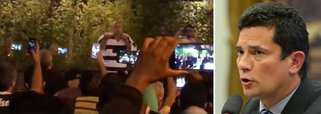 No vídeo que representa o fascismo brasileiro, Oscar Maroni, dono do Bahamas, celebra a ordem de prisão contra o ex-presidente Lula, expedida por Sergio Moro, e é chamado de "mito" por seus seguidores descerebrados
