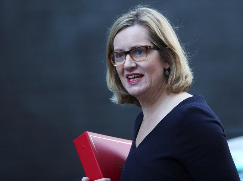 Britain's Home Secretary Amber Rudd arrives in Downing Street in London, January 16, 2018. REUTERS/Hannah McKay