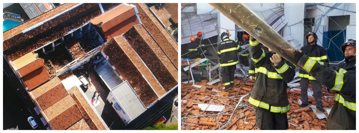 O teto da escola infantil Diomira Napoleone Paschoal, localizada em Agudos, desabou deixando, segundo informações preliminares, cerca de 13 crianças feridas e quatro adultos; escola é um berçário que atende crianças 130 crianças com idades entre seis meses e 4 anos; funcionários da escola contam que, após o desabamento do teto do refeitório, correram para tirar as crianças que tomavam lanche no local 