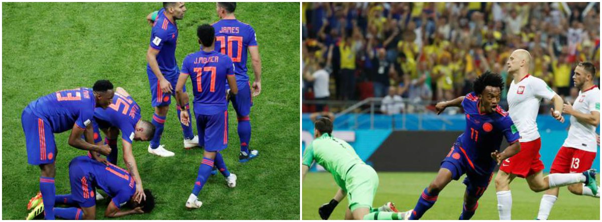 Gols de Yerry Mina, Radamel Falcao e Juan Cuadrado deram à Colômbia uma convincente vitória por 3 x 0 neste domingo contra a Polônia, que foi eliminada da Copa do Mundo antes do último jogo pelo Grupo H; Japão e Senegal estão na disputa com a Colômbia para se classificar às oitavas