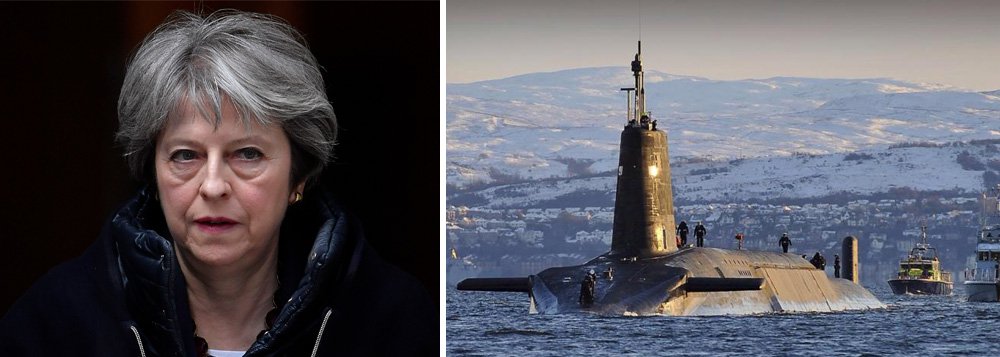 Primeira-ministra britânica, Theresa May, determinou que submarinos se aproximem da Síria a uma distância de mísseis em preparação aos ataques contra o Exército sírio que poderiam começar até a noite desta quinta-feira; May não chegou a uma decisão final se o Reino Unido participaria de algum ataque feito pelos Estados Unidos e França em resposta aos supostos ataques químicos, mas quer poder agir sem demora