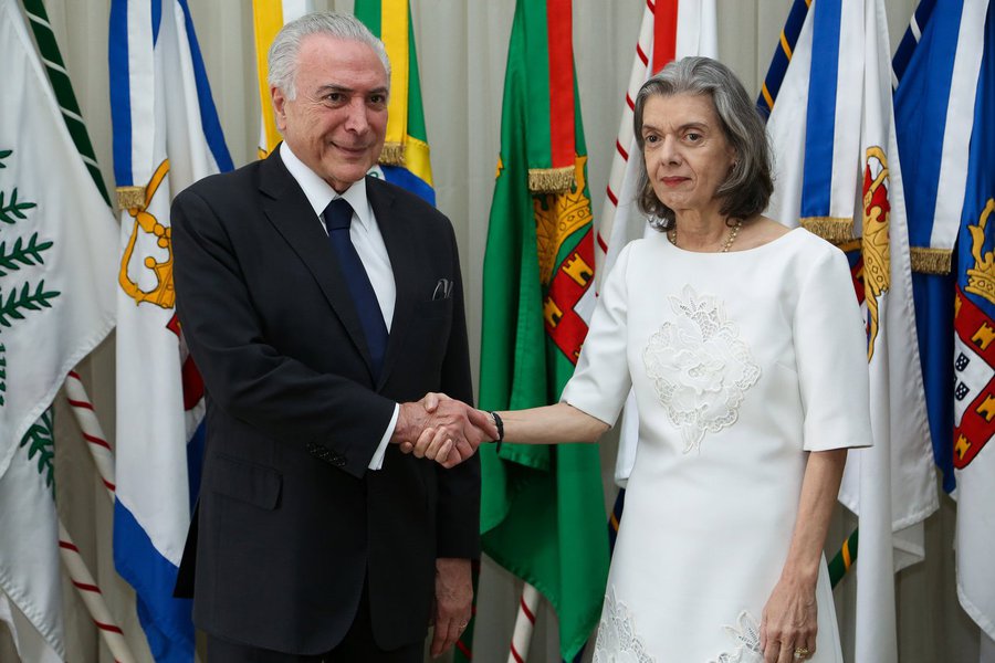 Michel Temer e Ministra Cármen Lúcia. 