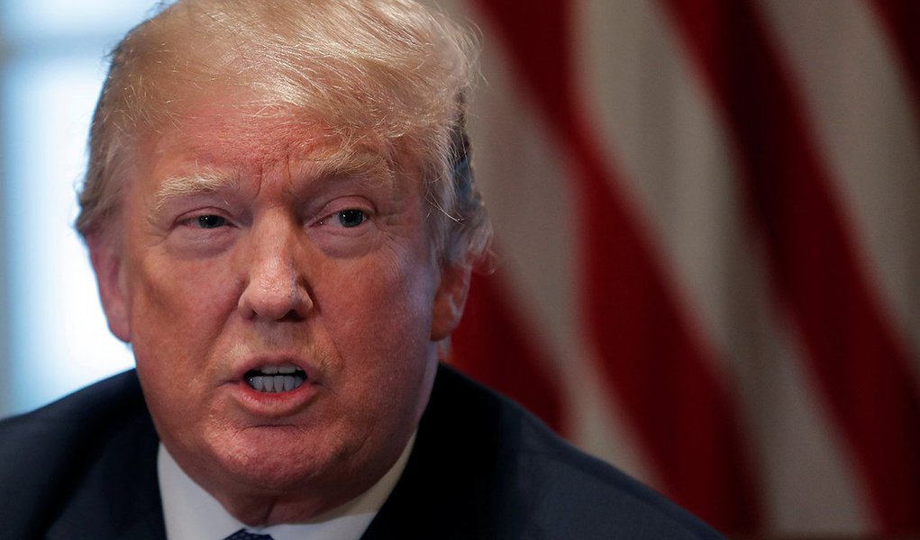 Trump durante reunião na Casa Branca 9/4/2018 REUTERS/Carlos Barria