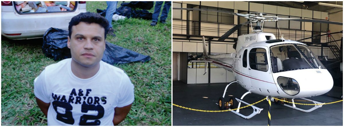 Segundo a Polícia Civil, a aeronave estava pronta para transportar drogas em um hangar em Arujá; um dos presos é Rogério Almeida Antunes, que foi preso em 2013, no Espírito Santo, com um helicóptero carregado com mais de 400 quilos de cocaína; ele era funcionário do gabinete de Gustavo Perrella, filho do senador Zezé Perrella (PMDB-MG), na Assembleia de Minas Gerais