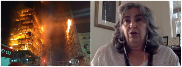Foi como se meu pai morresse outra vez, uma nova morte", diz a cineasta Denise Smekhol, filha do arquiteto Roger Smekhol, que projetou o Edifício Wilton Paes de Almeida; "Acordei em choque, quando comecei a olhar as imagens fiquei super chocada, super triste e preocupada porque eu sei que tinha mais de 400 pessoas morando no prédio. Quando comecei a ver as imagens eu simplesmente não acreditei, a sensação que eu tive foi a mesma quando vi as torres gêmeas desabarem em Nova Iorque"