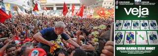 Assim como o Instituto Datafolha, que tirou o nome de Lula dos principais cenários pesquisados para a disputa presidencial, a revista Veja passa por cima da Justiça Eleitoral e tenta banir o ex-presidente Lula da corrida ao Palácio do Planalto; preso ilegalmente, Lula teve o nome confirmado pelo PT como candidato do partido e será registrado em agosto; capa da publicação da Abril considera até Henrique Meirelles, que tem 2% nas pesquisas, mas ignora Lula, líder em todos os cenários de intenção de voto