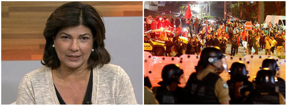 "O Globo, jornal onde Cristiana Lobo aprendeu a trabalhar, mentiu ao dizer que houve confronto, que os manifestantes tentaram invadir a Superintendência da Polícia Federal", relata o jornalista Joaquim de Carvalho, no Diario do Centro do Mundo