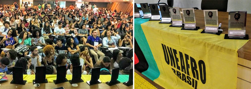 Um mês após o assassinato da vereadora Marielle Franco e de seu motorista Anderson Gomes, a Uneafro realizou, em São Paulo, a entrega do 1º Prêmio Marielle Franco homenageou personalidades e instituições que são referências para os movimentos contra o racismo, machismo e homofobia