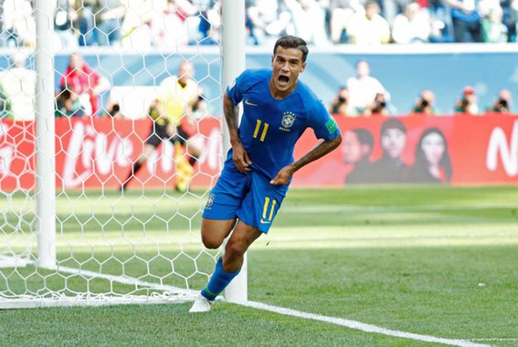 Philippe Coutinho comemora gol 22/6/2018 REUTERS/Max Rossi