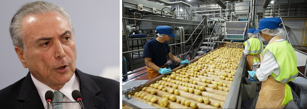 A indústria do Brasil encerrou o primeiro trimestre estagnada depois de queda na produção em março, em mais um sinal de que a economia vem mostrando desempenho abaixo do alardeado pelo governo Michel Temer; produção industrial caiu 0,1% por cento em março em relação a fevereiro e o setor terminou o primeiro trimestre estagnado, mostrando forte desaquecimento depois de ter crescido 1,7% no quarto trimestre de 2017; governo Temer já deixou 13,7 milhões de desempregados, o que também afeta o desempenho de outros setores, como o de serviços