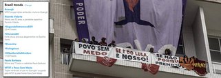 A ação do MTST e da frente Povo Sem Medo de protesto pela prisão do ex-presidente Lula repercute e já chegou no Trending Topics do Twitter em duas hashtags: “Guarujá” e “MTST e Frente Povo Sem Medo”; confira algumas reações 
