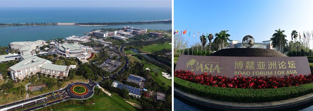 Sinal de evidente contraponto ao hegemonismo dos Estados Unidos no mercado mundial, a China está promovendo a Conferência Anual de 2018 do Fórum Boao para a Ásia; lema deste ano é "Uma Ásia Aberta e Inovadora para um Mundo de Maior Prosperidade"; evento ocorre de 8 a 11 deste mês em Boao, na província chinesa de Hainan