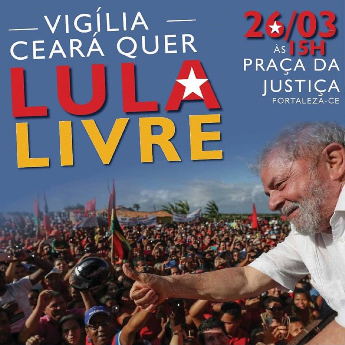  O Partido dos Trabalhadores Ceará está organizando uma vigília para a tarde desta segunda-feira (26), na Praça da Justiça, em frente à sede da Justiça Federal no Ceará, a partir as 15 horas. O ato faz parte programação para hoje, em todo Brasil, por orientação da direção nacional do partido. Nesta tarde, o Tribunal Regional Federal da 4ª Região (TRF4), sediado em Porto Alegre, deverá julgar o recurso da defesa do ex-presidente Luiz Inácio Lula da Silva contra a decisão em segunda instância, que aumentou a pena no caso do triplex em Guarujá, em São Paulo, chamado de embargos de declaração da apelação criminal. A sessão está prevista para começar às 13h30