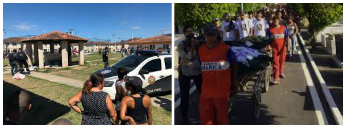 Policiais da Delegacia de Homicídios de Niterói, Itaboraí e São Gonçalo e do Grupo de Atuação Especial de Combate ao Crime Organizado do MPE do Rio prenderam João Paulo Firmino, Jefferson Moraes Ramos e Flávio Ferreira Martins acusados de participarem de uma milícia que age em Maricá; ação cumpriu mandado de prisão contra Firmino, suspeito de ser o executor de cinco jovens no Condomínio Carlos Marighella, em Itaipuaçu