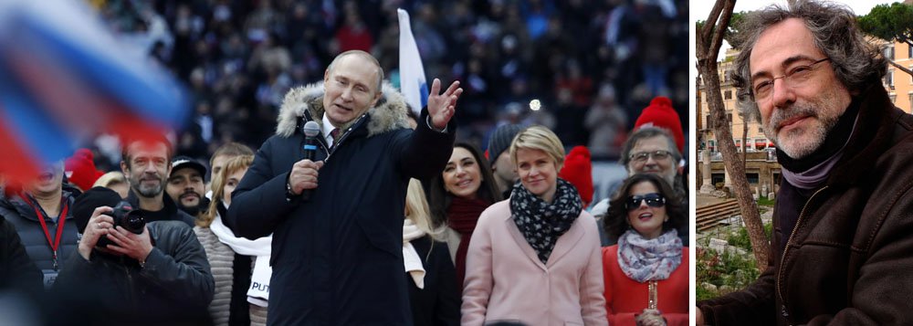 Um dos mais respeitados correspondentes internacionais do mundo, o jornalista Pepe Escobar concedeu entrevista à TV 247, em que analisou o impacto da vitória de Vladimir Putin, que terá mais seis anos à frente do Kremlin; "sua vitória consolida o mundo multipolar"; segundo Escobar, os Estados Unidos começam a demonstrar desespero com o deslocamento do eixo econômico global para a Eurásia diante de uma uma nova aliança estratégica entre Rússia e China; esse fenômeno, segundo ele, produz impactos em todo o mundo, inclusive no Brasil, onde os Estados Unidos patrocinaram uma guerra híbrida para derrubar o governo da presidente Dilma Rousseff e tenta evitar a volta do ex-presidente Lula