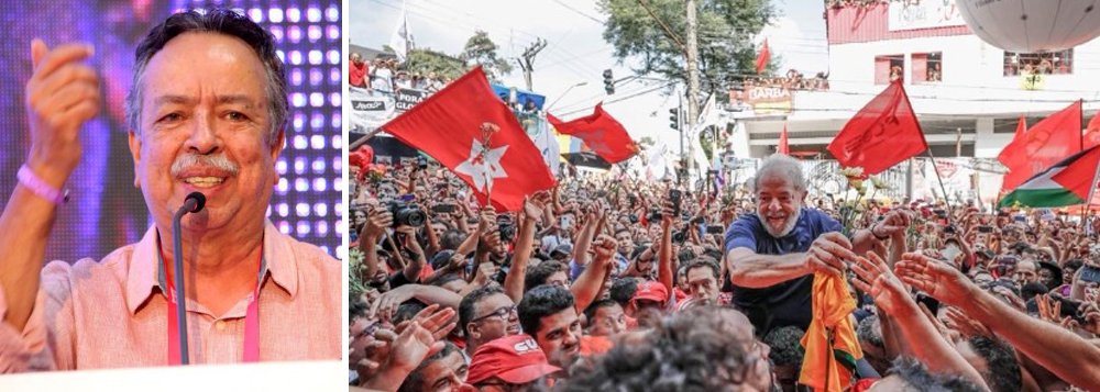Em entrevista à TV 247, Batista Lemos, presidente do PCdoB no Rio de Janeiro e amigo pessoal do ex-presidente Lula, com quem militou no Sindicato dos Metalúrgicos do ABC nas décadas de 70 e 80, lembra a história do petista na liderança dos trabalhadores diante das multinacionais, sua prisão na época da ditadura e destaca que "hoje é outro patamar, é uma situação histórica"; "Por isso que a questão principal hoje da classe trabalhadora e do povo brasileiro é lutar pela liberdade de Lula"; assista