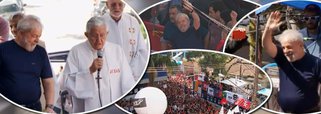 Neste dia histórico, em que o maior presidente da história do Brasil, Luiz Inácio Lula da Silva, será preso num processo de exceção, que atende a interesses internacionais, e com uma ordem de prisão ilegal, ocorreu uma missa comemorativa do aniversário da ex-primeira-dama Marisa Letícia e, em seguida, o ex-presidente Lula falou pela primeira vez sobre seu martírio. Assista, ao vivo, a transmissão com imagens gentilmente cedidas pela TV: