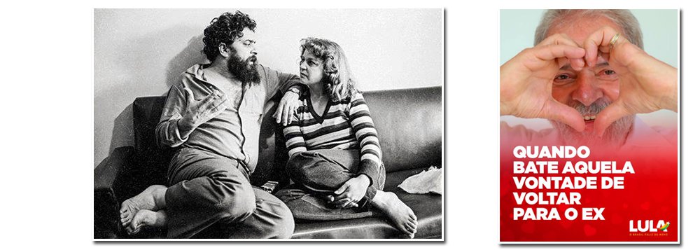 O próprio perfil do ex-presidente no Twitter postou uma imagem de Lula com a mensagem: "quando bate aquela vontade de voltar para o ex"; a deputada Jandira Feghali publicou uma imagem do fotógrafo Juca Martins de Lula e Marisa Letícia e denunciou a perseguição midiático-político contra o casal