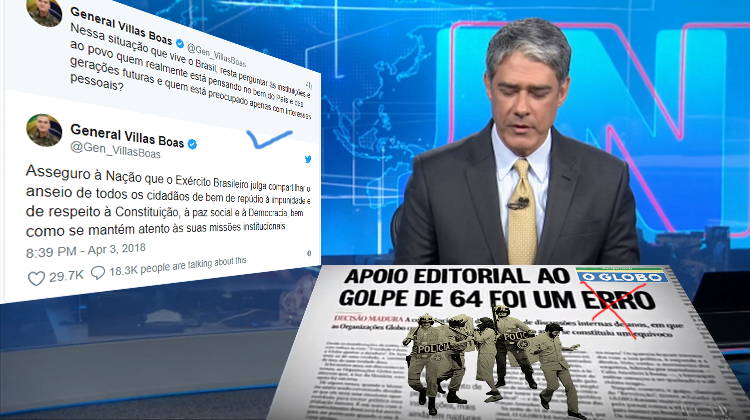 54 anos e dois dias após as Organizações Globo apoiarem o golpe de 1964 e 4 anos e 8 meses após afirmarem que concluíram que aquele apoio foi um erro, essas mesmas Organizações Globo têm uma recaída e dão um show de apoio a uma nova ruptura democrática