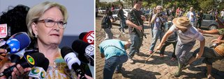 Durante a convenção estadual do PP, neste sábado (24), a senadora Ana Amélia Lemos (RS) parabenizou os ruralistas que protagonizaram durante a semana cena se selvageria para protestar contra e impedir o direito de ir e vir da caravana que o ex-presidente Lula realizou pelo interior do Estado entre segunda (19) e sexta-feira (23), informa o jornal Correio do Povo.