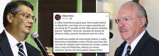 O governador Flávio Dino (PCdoB) usou as redes sociais para se defender da oposição que pediu intervenção federal por conta de um documento que teria circulado no Sistema de Segurança, assinado por um oficial da PM, sobre um suposto “monitoramento” de políticos; “Não querem eleições, querem tapetão. Deve ser saudade da Ditadura quando mandavam sem votos”, disse Dino ao grupo Sarney e à oposição