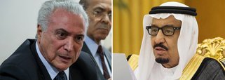 Michel Temer comemorou no twitter ter recebido telefonema de Salman Bin Abdulaziz Al Saud, Rei da Arábia Saudita e prometeu fortalecer laços com essa monarquia absolutista