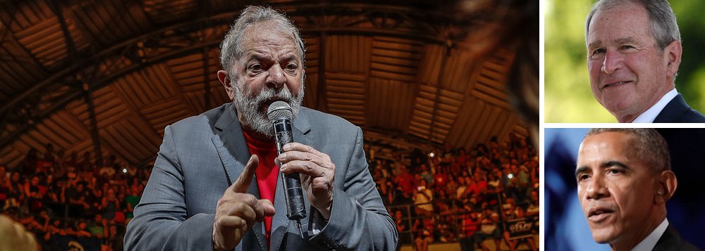 Ex-presidente Lula disse que mantinha uma relação mais amigável com o ex-presidente norte-americano George W. Bush (2001-2009) que com Barack Obama (2009-2017); "Na relação com o Brasil o Bush e a Condoleezza [Rice, secretária de Estado americana à época] foram muito mais democráticos que o Obama e a Hillary Clinton [então chefe da diplomacia americana de Obama]", disse Lula em entrevista ao ex-presidente do Equador Rafael Correa ; ele  também criticou o atual presidente dos Estados Unidos, Donald Trump;"Penso que os EUA mereciam alguém melhor, mas foi o povo quem o escolheu. Trump não tem preocupação nenhuma com a América Latina", disse 