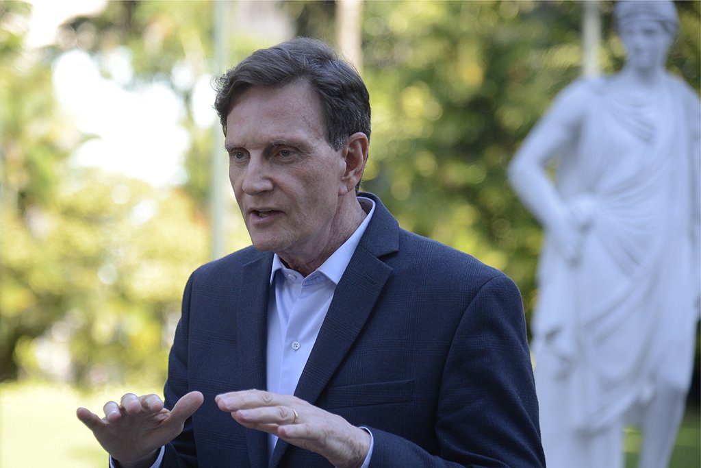 27/07/2017- Rio de Janeiro- DF, Brasil- O prefeito do Rio de Janeiro, Marcelo Crivella durante entrevista coletiva sobre as manifestações dos taxistas Foto: Tomaz Silva/Agência Brasil