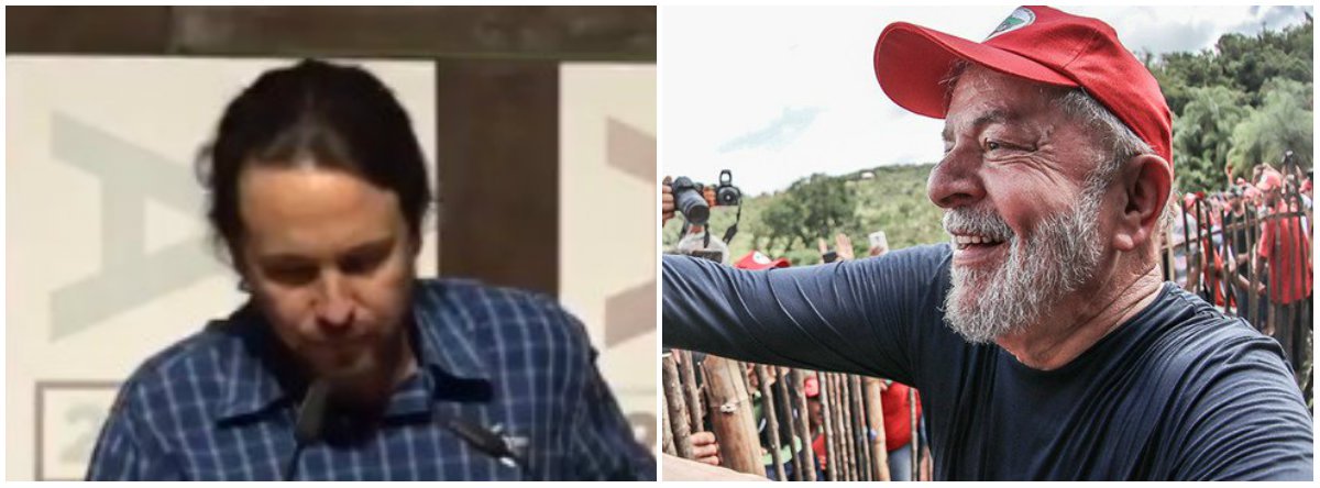 O Secretário Geral do Podemos e deputado, Pablo Iglesias, afirmou prestou apoio ao ex-presidente Luiz Inácio Lula da Silva. Em discurso para uma plateia gigantesca, o parlamentar disse manifestar solidariedade ao povo brasileira que está lutando contra o autoritarismo e pediu a liberdade de Lula. Em seguida o público também gritou fazendo o mesmo pedido; assista ao vídeo