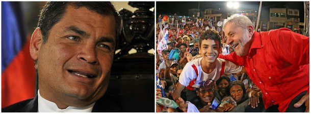 O ex-presidente do Equador Rafael Correa manifestou solidariedade ao ex-presidente Lula condenado sem provas tanto em primeira como em segunda instância no processo envolvendo o triplex no Guarujá (SP); Correa também afirmou que, "quanto mais escura a noite, mais próximo está o amanhecer. Pois o amanhecer está bem próximo, companheiros"