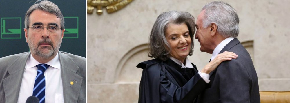 Deputado federal Henrique Fontana (PT-RS) demonstra a contradição da presidente do STF, ministra Cármen Lúcia, que "não aceita votar habeas corpus do Lula, mas aceita reunir com presidente investigado e julgado pelo próprio STF para ouvir suas recomendações"; "Golpe e Estado de exceção é isso!", critica