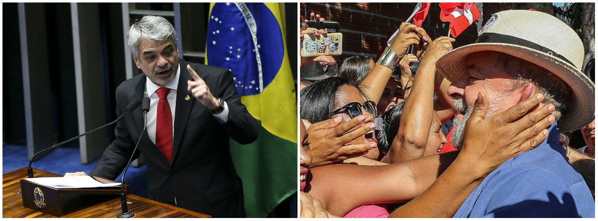 O líder da Oposição no Senado, Humberto Costa (PT-PE), afirmou que uma eventual prisão do ex-presidente Lula se configuraria como uma violência inominável e não seria aceita sem resistência; parlamentar ressaltou a pesquisa Ibope/CNI que aponta o PT como o partido de maior preferência no eleitorado; "Vamos usar esse capital político de que dispomos para disputar a consciência do povo neste embate e estamos certos de que conseguiremos sublevar a população numa grande corrente em todo o país contra essa anômala decisão, se ela vier a ser tomada"