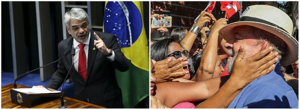 O líder da Oposição no Senado, Humberto Costa (PT-PE), afirmou que uma eventual prisão do ex-presidente Lula se configuraria como uma violência inominável e não seria aceita sem resistência; parlamentar ressaltou a pesquisa Ibope/CNI que aponta o PT como o partido de maior preferência no eleitorado; "Vamos usar esse capital político de que dispomos para disputar a consciência do povo neste embate e estamos certos de que conseguiremos sublevar a população numa grande corrente em todo o país contra essa anômala decisão, se ela vier a ser tomada"