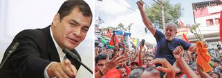 O ex-presidente do Equador Rafael Correa afirmou nesta sexta-feira 13, durante palestras em Barcelona, que existem presos políticos na América Latina e que o ex-presidente Lula é está detido porque "vai ganhar as eleições"; Correa afirmou que "as provas contra Lula estão muito abaixo do que seria admitido, por exemplo, nos Estados Unidos"; segundo o ex-presidente equatoriano, há uma "judicialização da política" que começou com o impeachment de Dilma Rousseff; "Primeiro, veio o bombardeio da mídia, eles criaram um joguete, um caso inexistente, então eles a destituíram, depois não houve nada, mas ela já havia perdido a presidência"