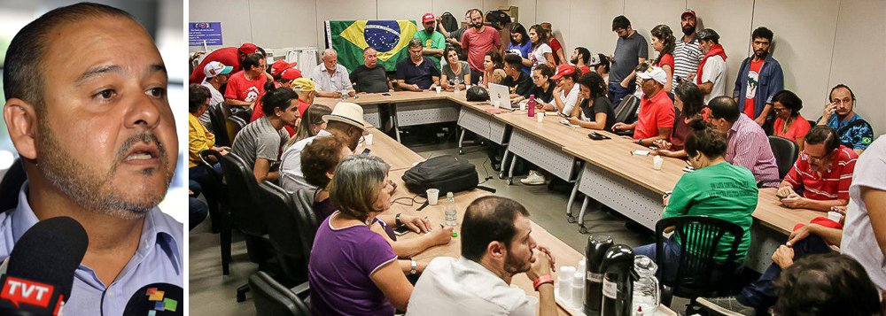O presidente da CUT, Vagner Freitas, convocou nesta sexta-feira 6 todos os militantes e trabalhadores que moram em São Paulo ou em cidades vizinhas a irem agora para o Sindicato dos Metalúrgicos do ABC, que fica em São Bernardo do Campo. "Vamos ficar aqui ao lado de Lula. E ele não vai se entregar", afirmou; em reunião, os representantes das frentes decidiram também multiplicar em todo o país os comitês pela liberdade de Lula e que a vigília em São Bernardo não tem data para acabar