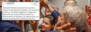 "Nós, do Podemos, queremos expressar nosso mais absoluto rechaço à condenação política e à tentativa ilegítima e ilegal de detenção do ex-presidente Lula e faz um chamamento ao respeito à democracia e ao Estado de Direito no Brasil", diz nota assinada pelo partido espanhol; leia a íntegra