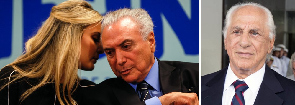 Preso na Operação Skala, o advogado José Yunes, parceiro de Michel Temer em negócios imobiliários, reconheceu ter vendido uma casa a Marcela Temer no Alto de Pinheiros, em São Paulo; o dinheiro teria vindo de uma suposta doação feita por Temer a Marcela, mas a PF investiga se os recursos realmente saíram da conta da primeira-dama para a de Yunes; em artigo publicado nesta terça-feira, Temer, que já foi denunciado por corrupção e comando de quadrilha, diz que resistirá no cargo que usurpou da presidente Dilma Rousseff