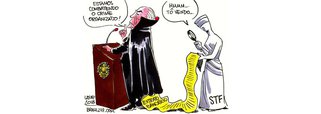 Cartunista Carlos Latuff ironiza o discurso de combate ao crime organizado propagado por Michel Temer, o primeiro presidente da história que, no exercício do cargo, teve o sigilo financeiro quebrado