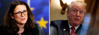 A chefe de comércio da União Europeia advertiu na sexta-feira sobre possível retaliação se o plano do presidente dos Estados Unidos, Donald Trump, de impor tarifas sobre as importações de aço e alumínio se aplicar à Europa; segundo Cecilia Malmstrom, qualquer ação que atinja a Europa seria"profundamente injusta"; "Estamos discutindo diferentes medidas. Tudo, desde levar o caso à OMC (Organização Mundial do Comércio), sozinho ou com parceiros também afetados, e também medidas de proteção e possível retaliação"