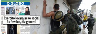 Edição desde domingo do jornal O Globo traz uma entrevista com o general Richard Fernandez Nunes, responsável pela intervenção federal na área de segurança pública no  Rio de Janeiro, onde ele diz que o Exército levará ações sociais às favelas cariocas; na entrevista, que mais parece uma peça de propaganda dos planos do governo Michel Temer para recuperar a popularidade, o general destaca que "as causas (do problema) serão resolvidas nos planos econômico, social e político"; jornal da família Marinho, porém, não se aprofundou em como "as causas" poderiam ser resolvidas, uma vez que o pais registra mais de 12 milhões de desempregados e a economia apresenta um desempenho pífio, além de uma grave crise política onde denúncias de corrupção alcançam até mesmo o próprio Temer