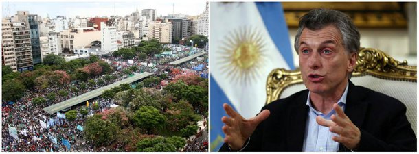 Milhares de pessoas na Argentina  exigiram o fim das medidas que "têm fome da parte mais sensível da nossa sociedade" e denunciaram a perseguição daqueles que se opõem ao Governo argentino, Maurício Madri; o líder Hugo Moyano planejou para 2019  a movimentação maciça de sindicatos e organizações sociais para rejeitar as políticas de ajuste aplicadas pelo executivo; "Aqueles de nós que mais desejam a pacificação do país são os trabalhadores, mas é feito com salários dignos, é feito com um país onde as crianças comem com dignidade"
 