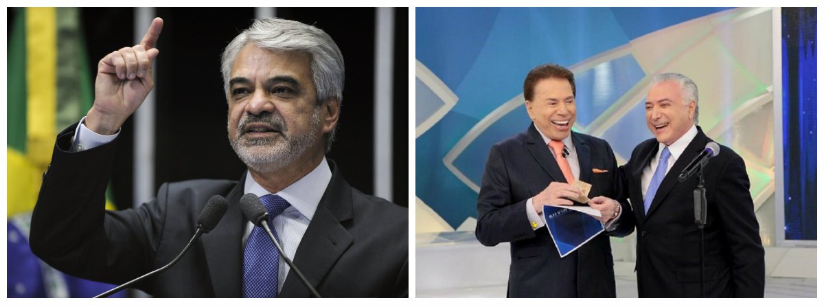 Senador Humberto Costa (PT-PE), Michel Temer e apresentador e dono do SBT Silvio Santos 2