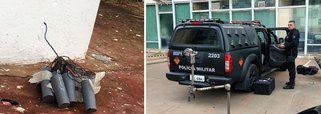 Área situada nas proximidades da Esplanada dos Ministérios, em Brasília, foi isolada pela Polícia Militar do Distrito Federal devido à suspeita de uma bomba; de acordo com a PM, o Esquadrão de Bombas foi acionado no início da manhã desta quinta-feira (25), quando um artefato contendo 10 cilindros plásticos ligados por fios foi encontrado; policiais estão analisando o artefato para verificar se há risco de explosão