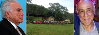 Cerca de 350 militantes do MST ocuparam nesta quarta-feira, 7, a Fazenda Esmeralda, que fica entre Lucianópolis e Duartina (SP); a fazenda está registrada em nome da empresa Argeplan, do amigo e apontado como laranja de Michel Temer, João Batista Lima Filho, o Coronel Lima; propriedade foi citada nas delações de Ricardo Saud e Joesley Batista, em âmbito do inquérito que investiga MP dos Portos; Temer e Lima tiveram os sigilos bancários e fiscais quebrados pelo ministro Luis Roberto Barroso, relator do inquérito no STF
 