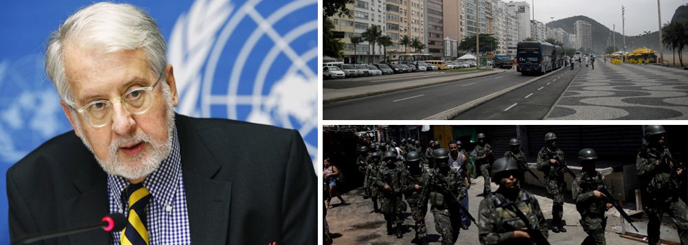 Para o ex-ministro de Direitos Humanos no governo FHC e professor aposentado de Ciência Política da USP Paulo Sérgio Pinheiro, a decisão do governo Temer de intervir na segurança do Rio de Janeiro é "desastrada", "inócua" e "não vai resolver absolutamente nada"; "Os grandes traficantes estão na Avenida Atlântica, na Barra da Tijuca, ou em Miami. Quem vai pagar por essa intervenção são os moradores das comunidades, das favelas. É totalmente inócuo. As Forças Armadas não têm nenhuma competência para lidar com a criminalidade, seja o crime comum ou organizado. A curto prazo, não vai resolver absolutamente nada, só vai agravar a situação", afirmou Pinheiro à Rádio Brasil Atual