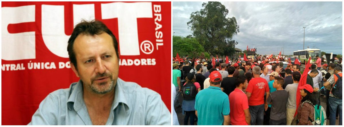 Centenas de manifestantes da CUT, MST e movimentos sociais, em defesa da democracia e do direito do ex-presidente Lula ser candidato nas eleições deste ano, estão marchando desde o amanhecer desta segunda-feira (22) nas ruas de Porto Alegre; para o presidente da CUT-RS, Claudir Nespolo; “Estamos nas ruas para mostrar que ninguém pode sofrer condenação sem provas, não aceitamos este golpe para a retirada dos direitos dos trabalhadores, e reafirmamos que eleição sem Lula é fraude”