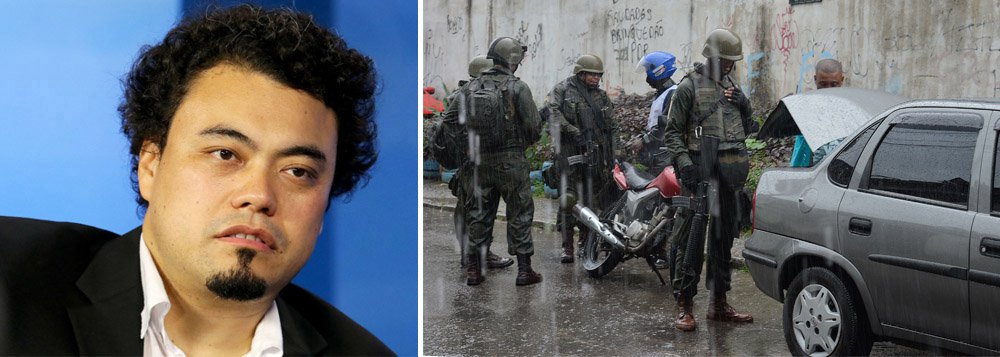 "Moradores sendo fotografados e 'fichados' para poderem sair da comunidade em que vivem. As cenas do Rio de Janeiro sob intervenção federal na área de segurança pública, tendo as Forças Armadas à frente, são apenas o mais novo capítulo de uma longa história de desrespeito aos direitos dos mais pobres", diz o jornalista Leonardo Sakamoto sobre a situação do Rio de Janeiro; "A República vai afundando. A dúvida é se a população, maltratada, vai ser irônica a ponto de bater palmas quando ela desaparecer no horizonte", diz ele 
